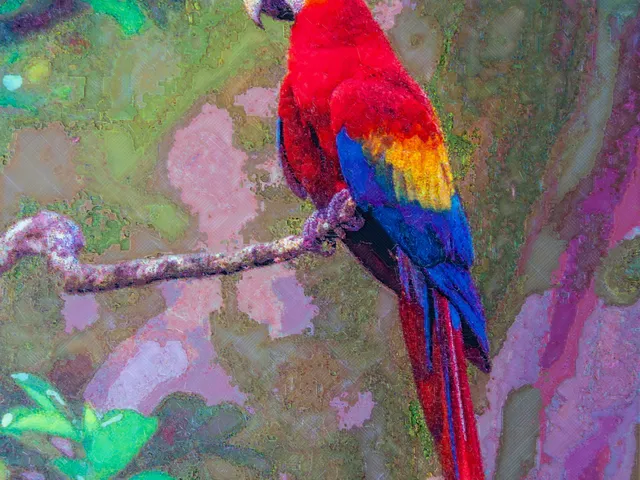 Scarlet Macaw - Filament Painting