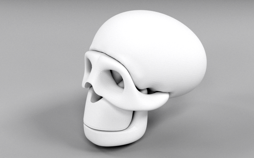 disassemblable stylised skull
