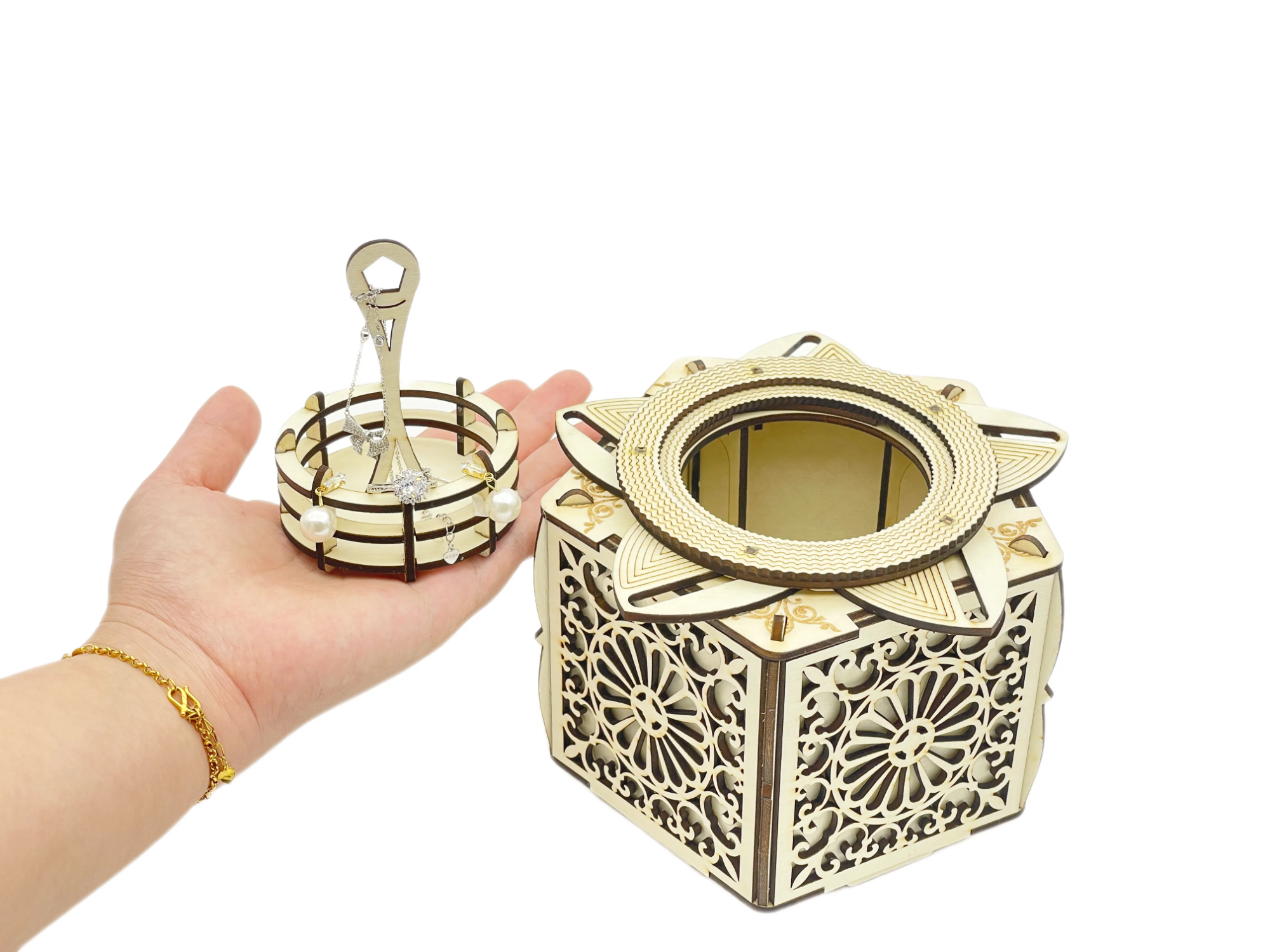 Floral Jewelry Box & Ring Box & Gear Box