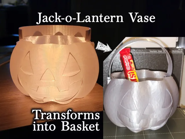 Jack-o-Lantern Vase that turns into a basket