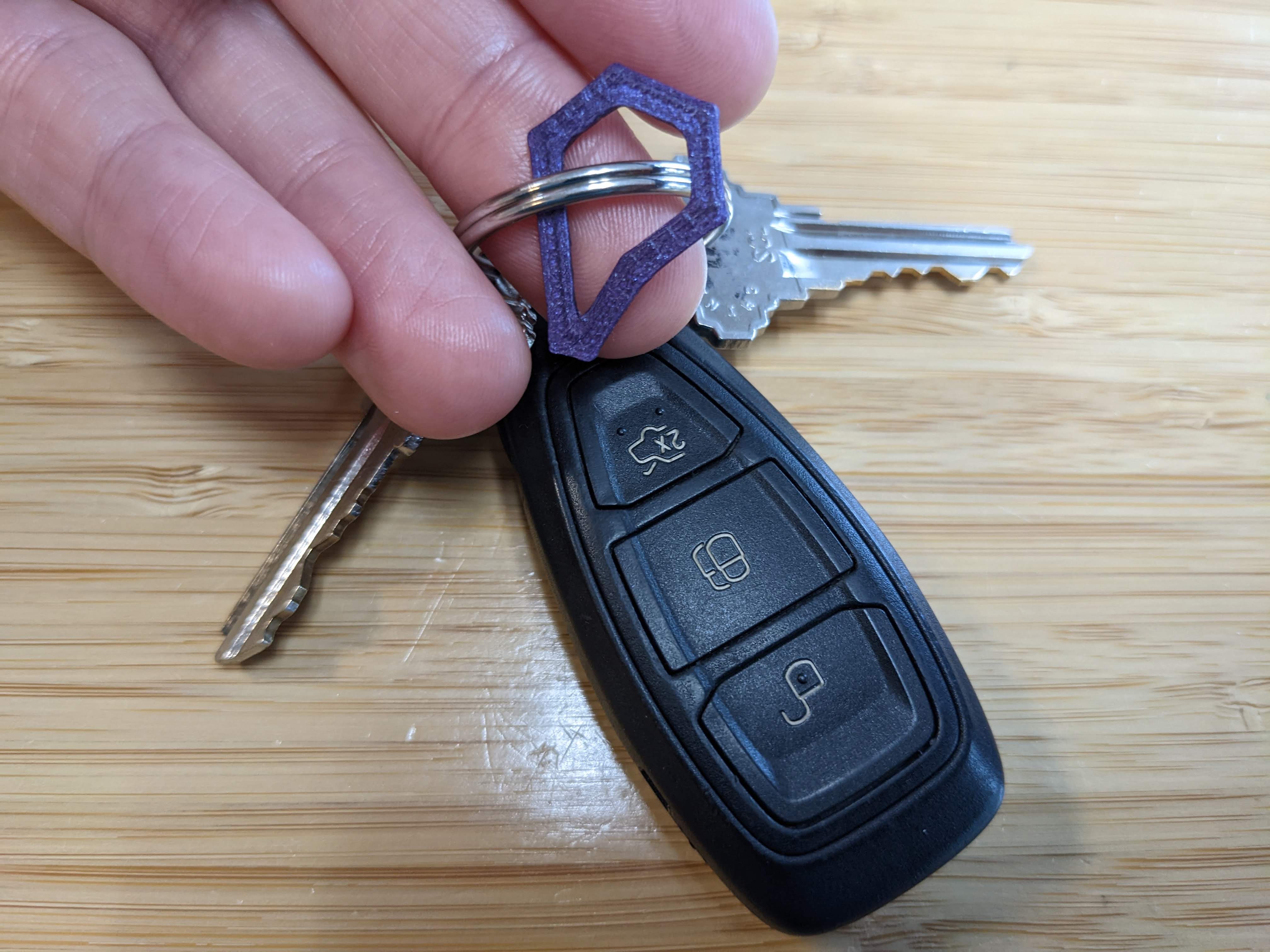 Protopasta Hex P logo mark charm great for keychains - use to test first (1st) layer & extents