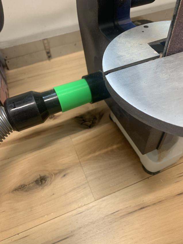 Fein vacuum adapter for Rikon belt/drum sander
