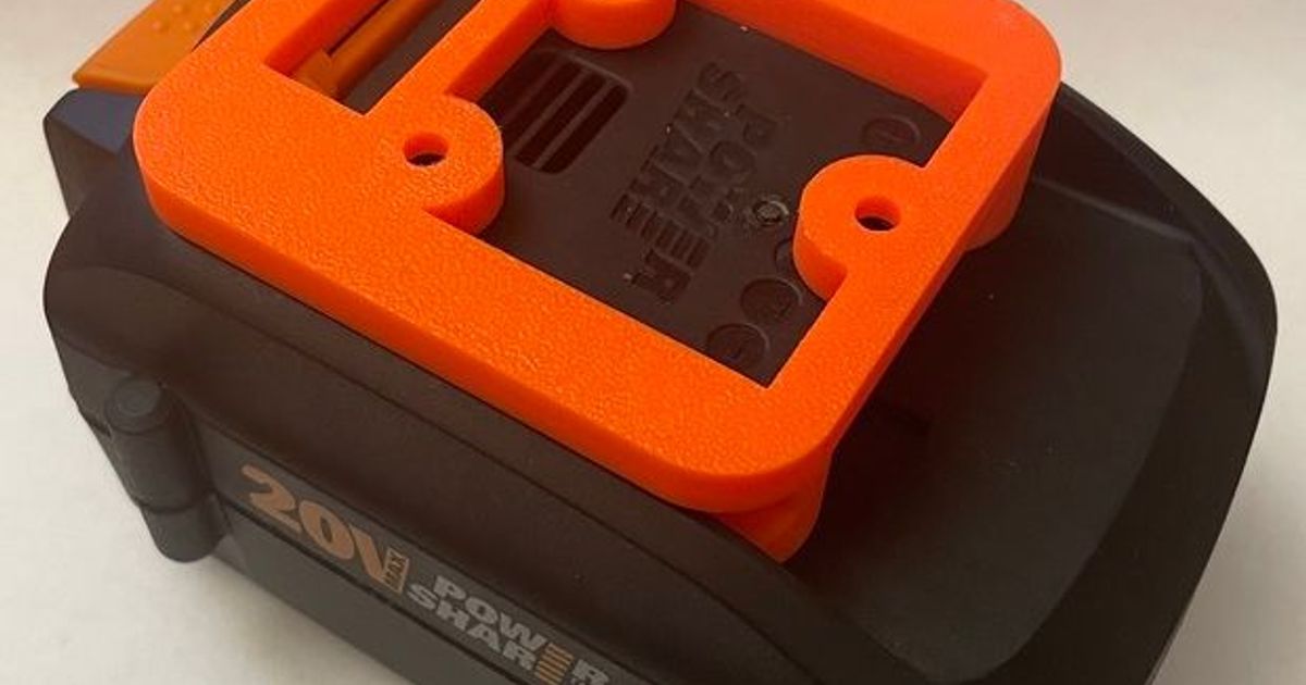 WORX PowerShare 20v battery holder/mount by Nem Download free STL