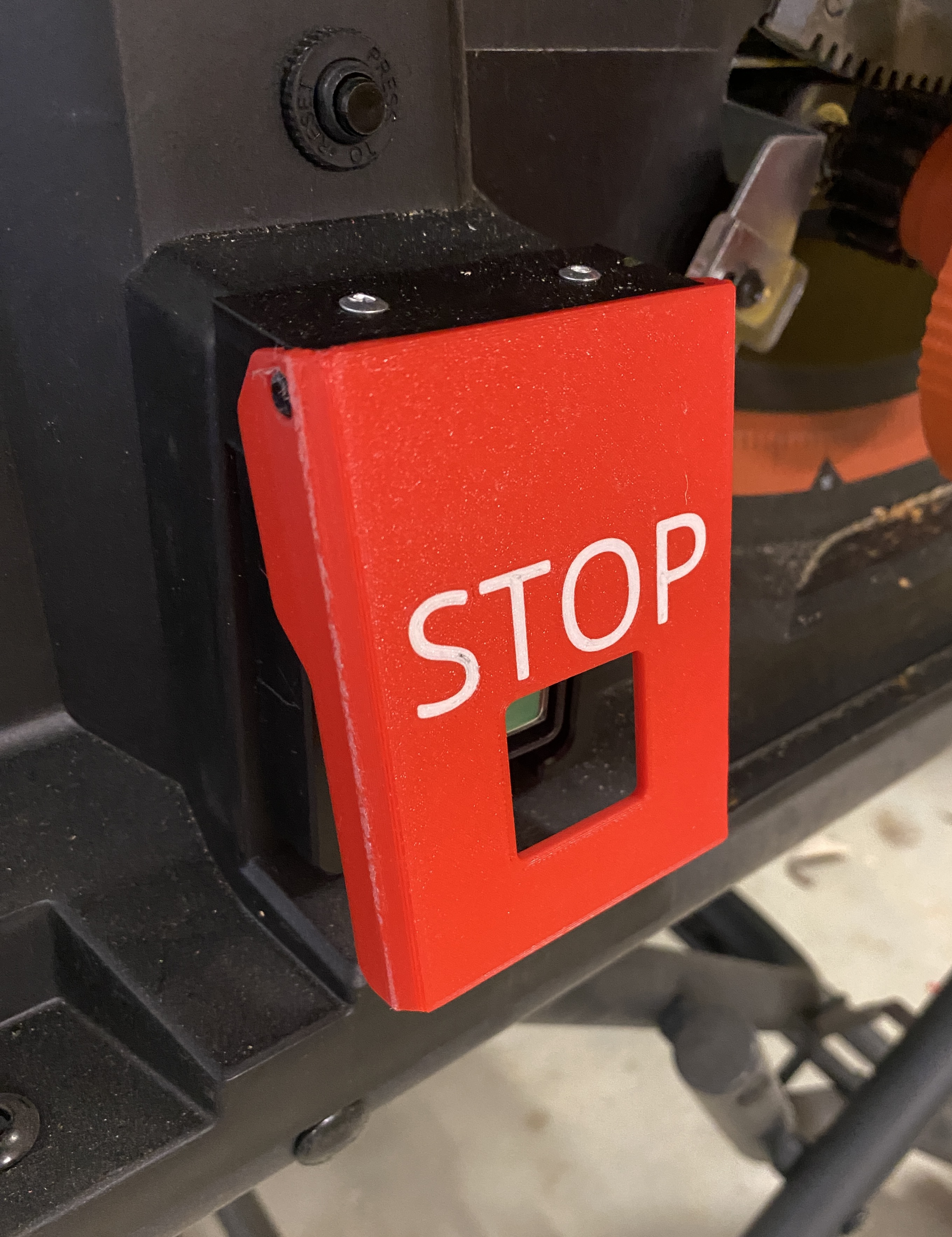 Evolution Rage5S table saw emergency stop paddle