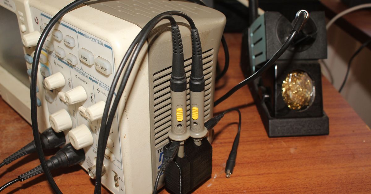 Scope probe holder for Rigol DS1052E by Pineapple Dan Download free