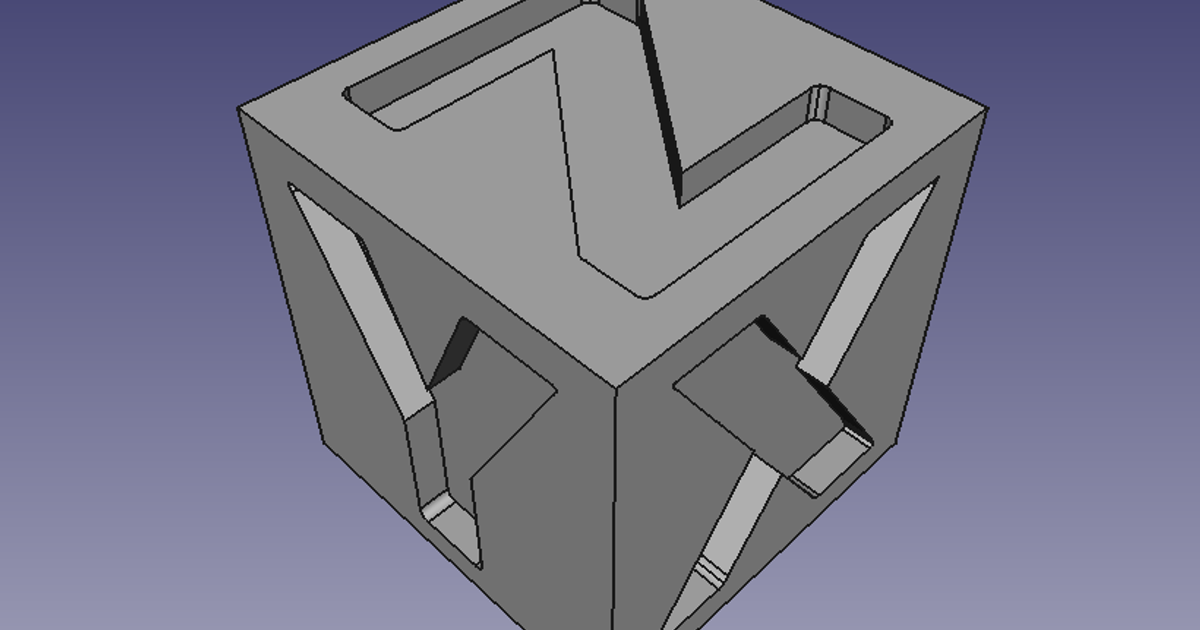FreeCad Calibration Cube by BetaNab Download free STL model