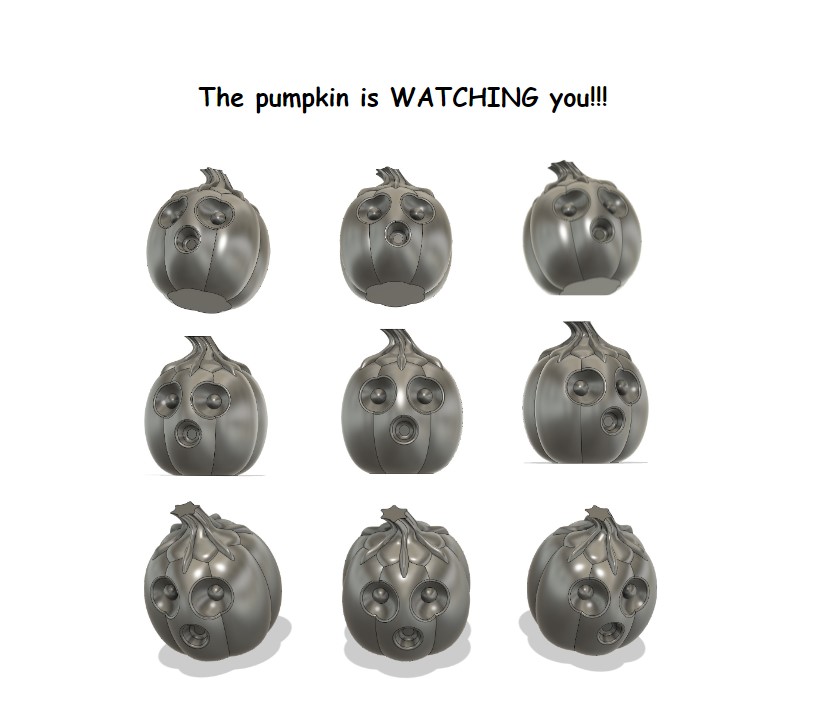 Pumpkin Whose Eyes Follow you - Vase Mode Version