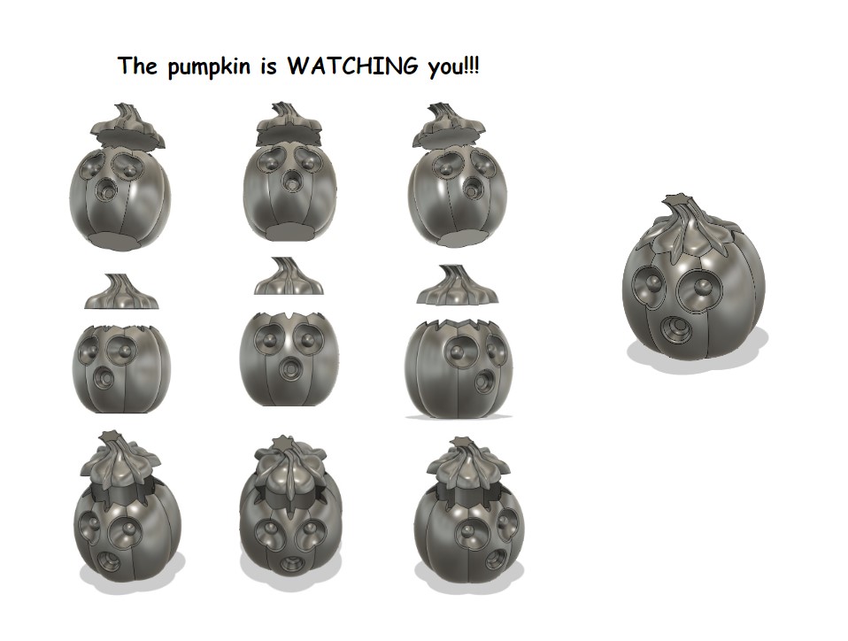 Pumpkin Whose Eyes Follow you - Two Piece Version