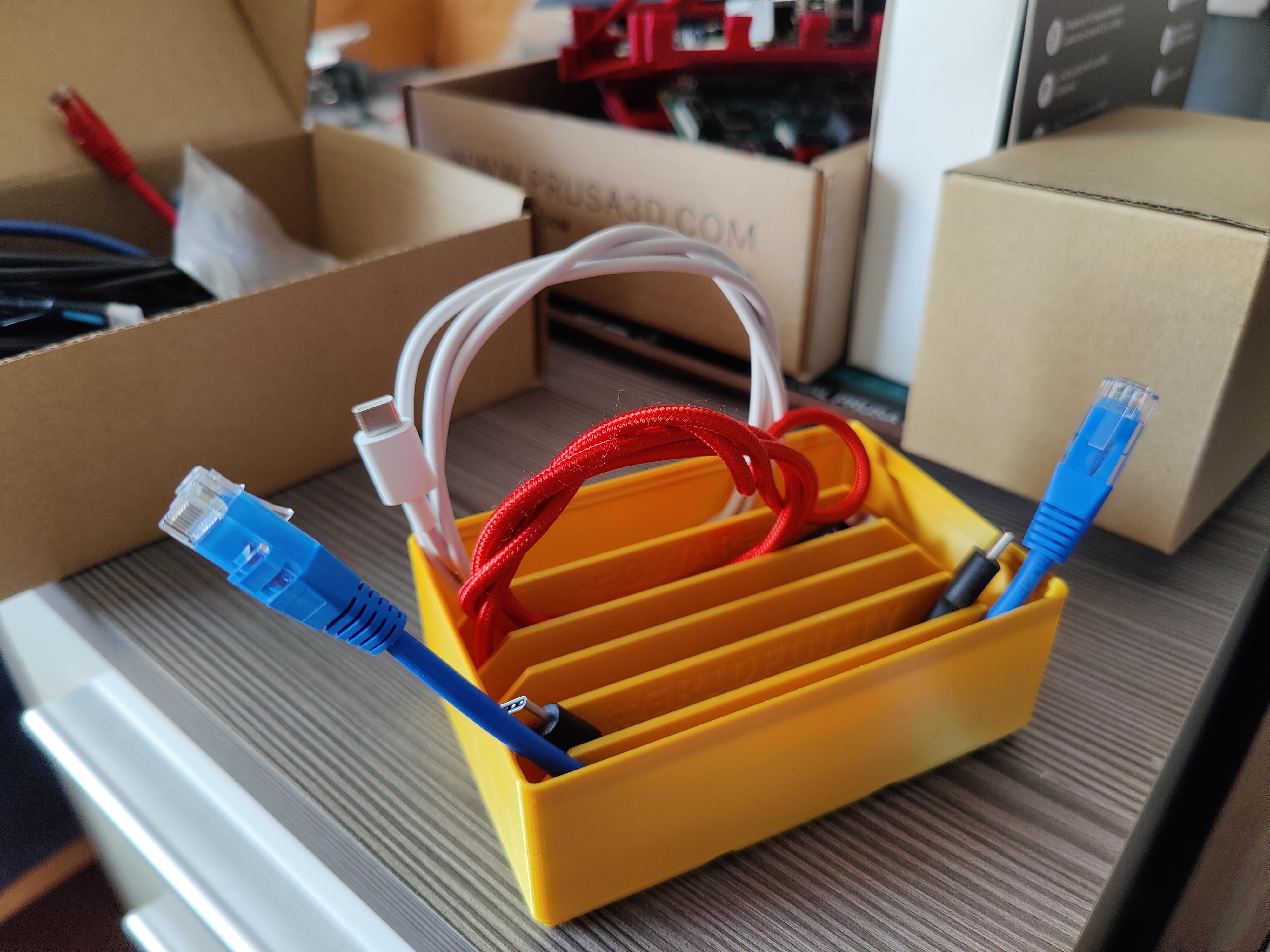 Gridfinity 3x2x6 stackable cable bin