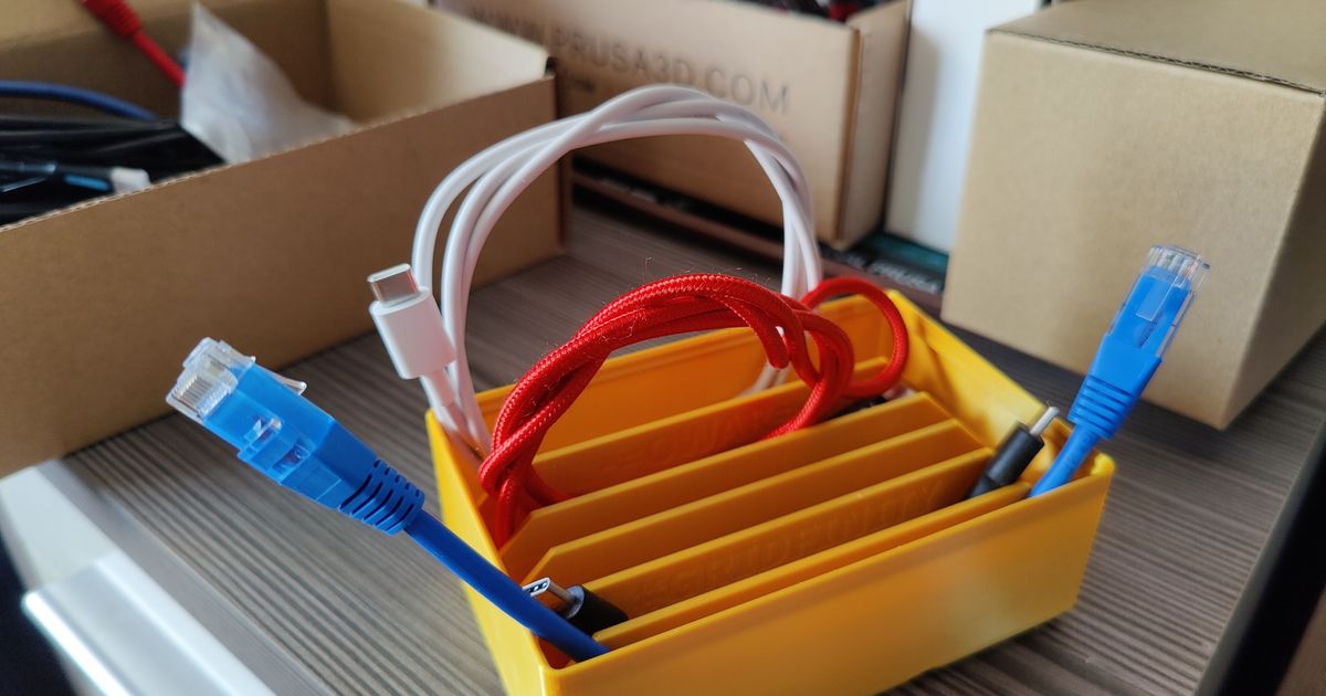 Gridfinity 3x2x6 stackable cable bin by owar Download free STL model