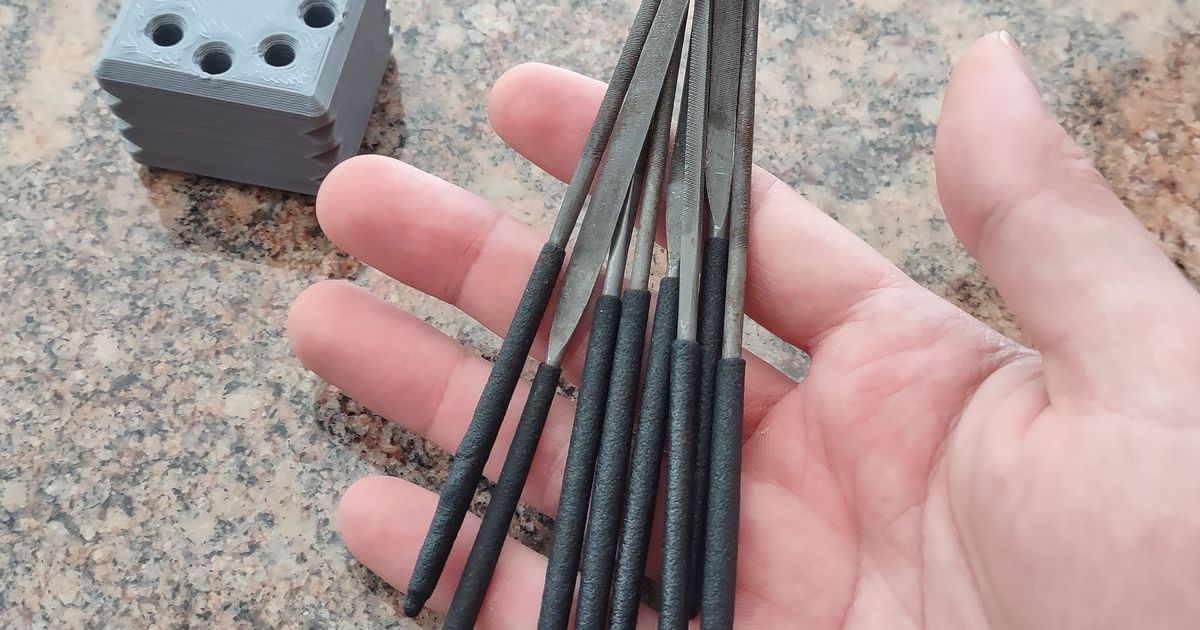 Needle File Holder by NoisyElectron Download free STL model