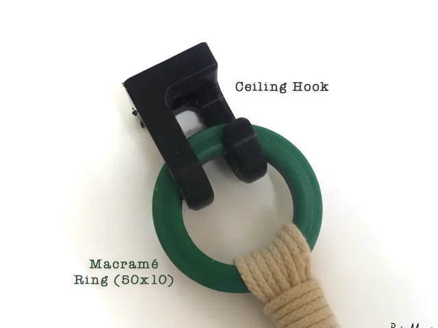 Macramé: Rings and ceiling hook