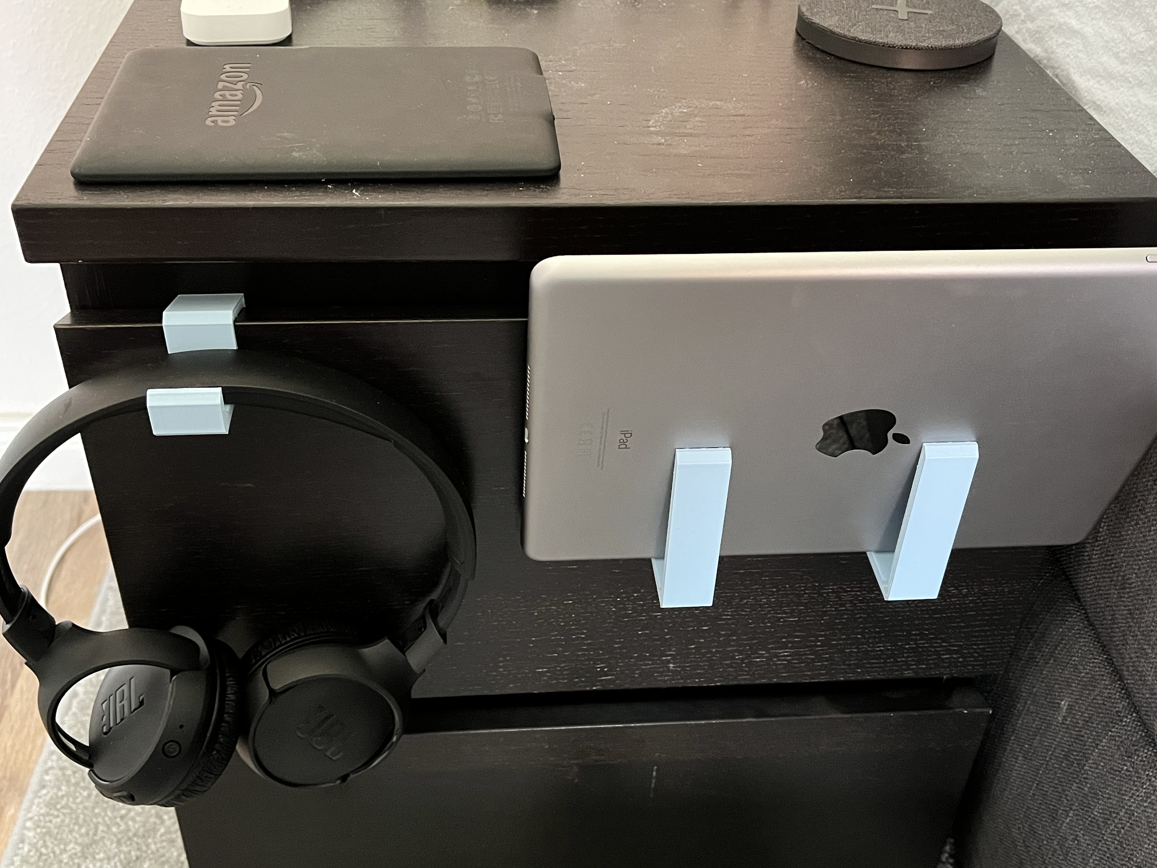 Tablet and Headphone Holder for IKEA Malm Nightstand