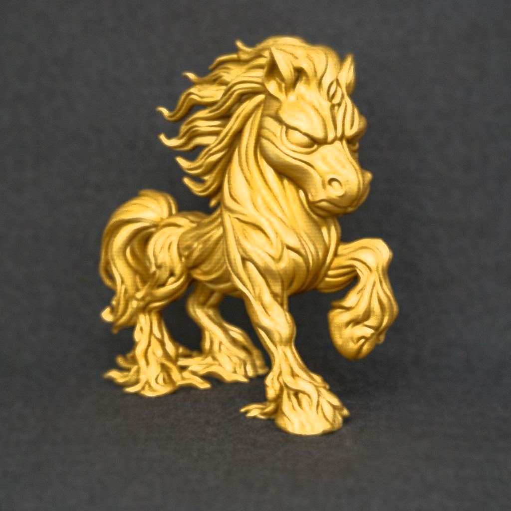 Vein-wood Furious Stallion Horse With Raised Hoof and Snarl