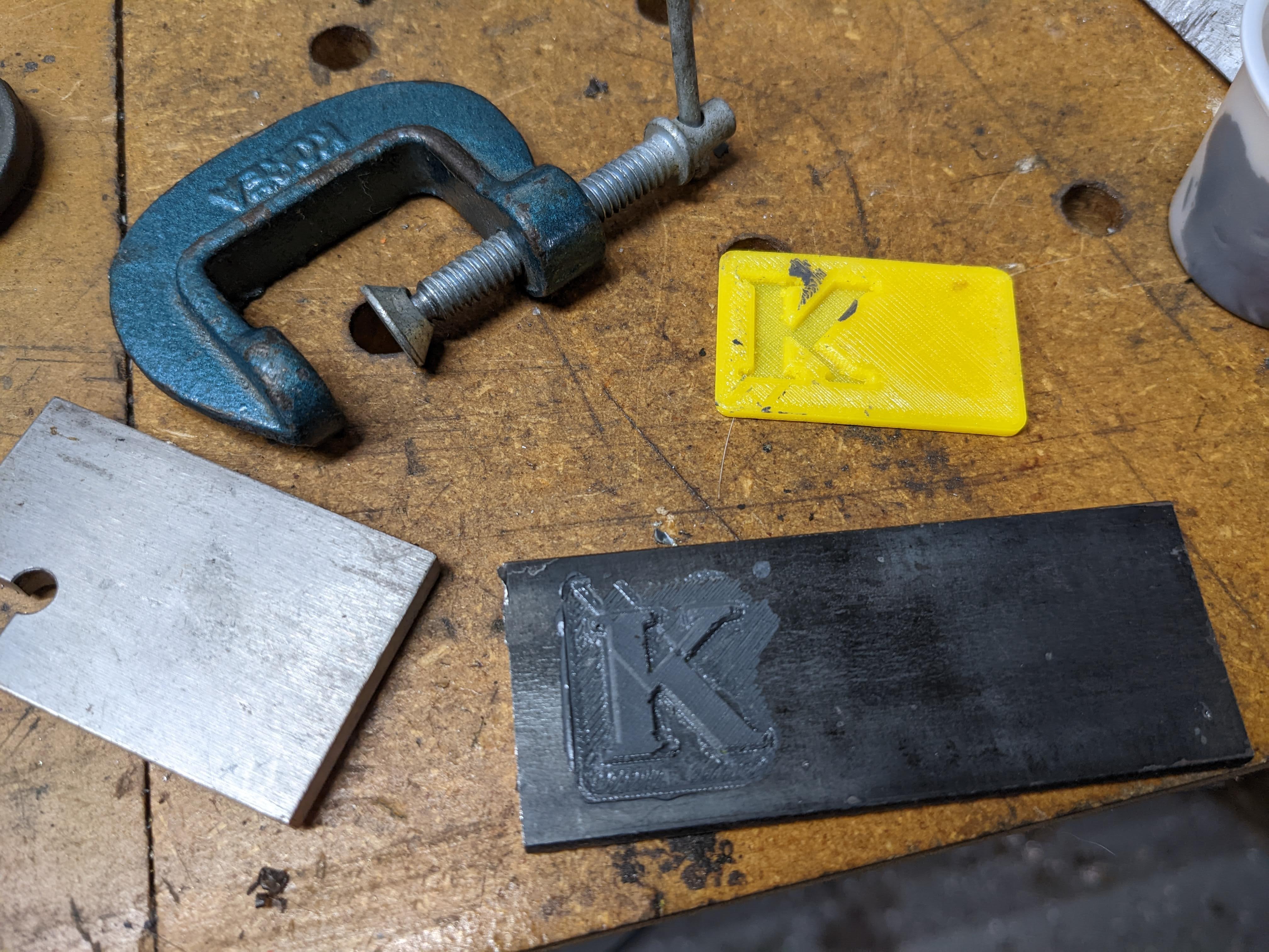 Cast Metal Lettering Effect - Fake Cast Lettering Mold Proof of Concept