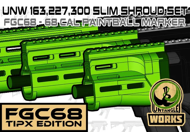 FGC68-MKI UNW163 227, 300 SLIM shroud set for your magfed paintball marker