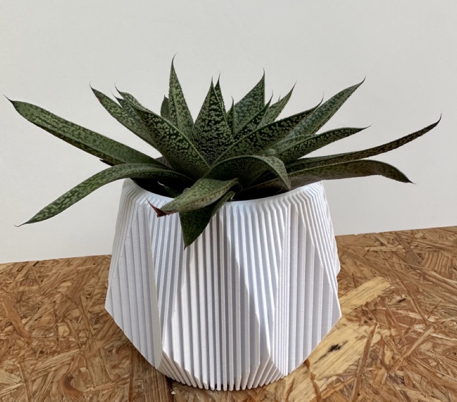 Geometric Ribbed Pot - Vase Mode