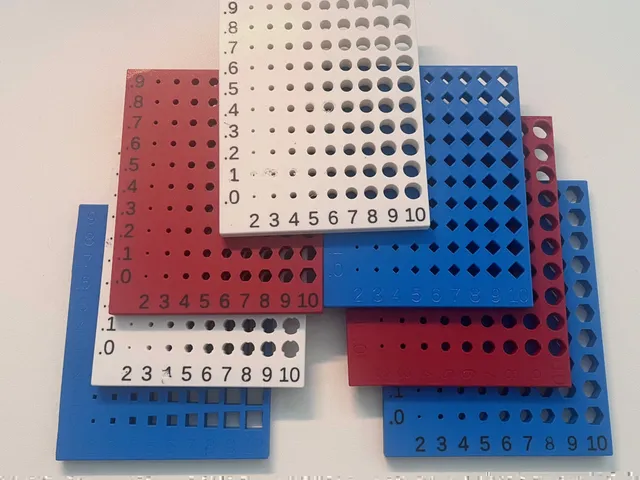 Parametric Hole Diameter Gauge Plate