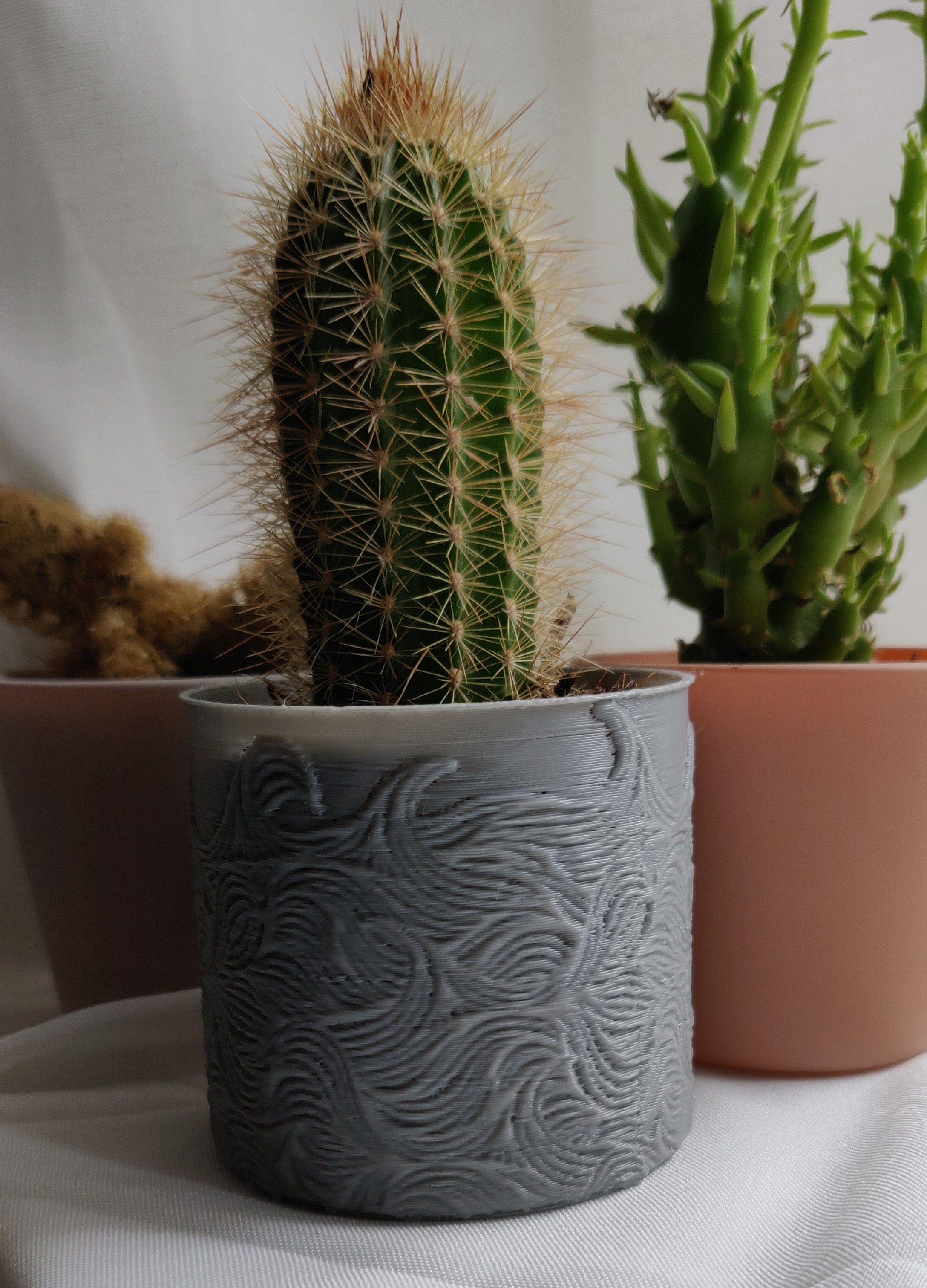 Japanese Wave Plant Pot, Planter, Vase