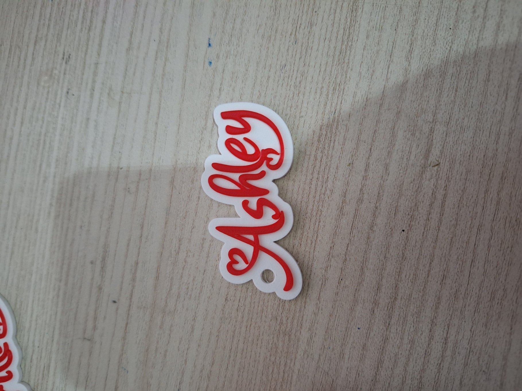 Keychain whit name Ashley  - Love stile - Name Tag