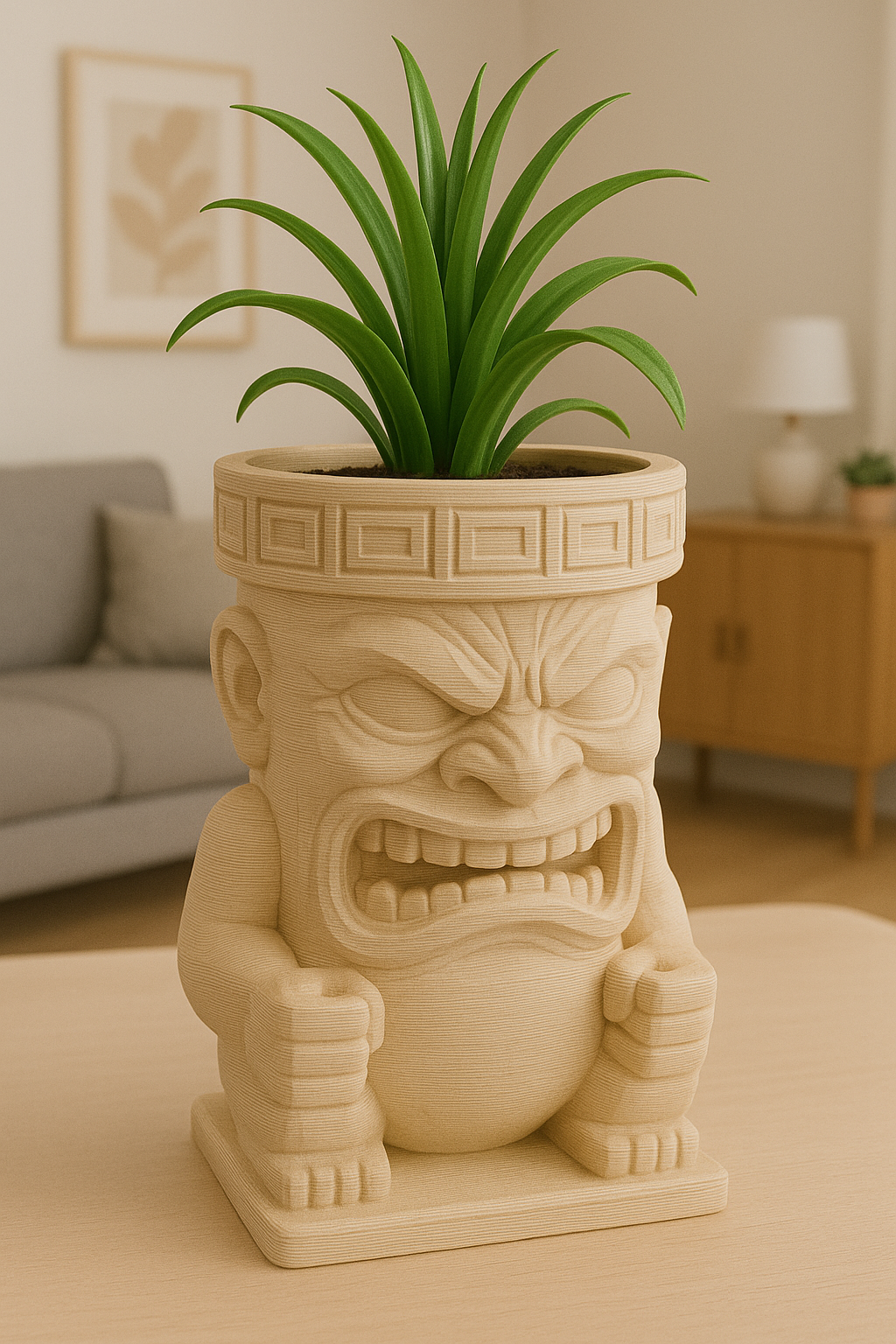 Tiki-Style Plant Holder – 3D Printable Planter