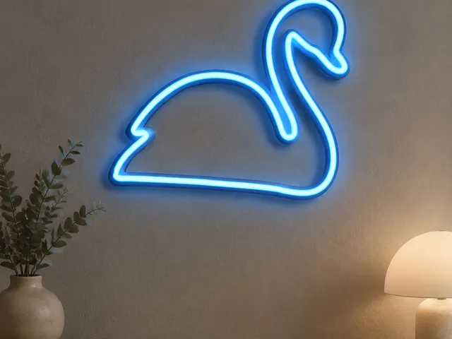 Swan Neon Sign 3D STL | Elegant LED Wall Art