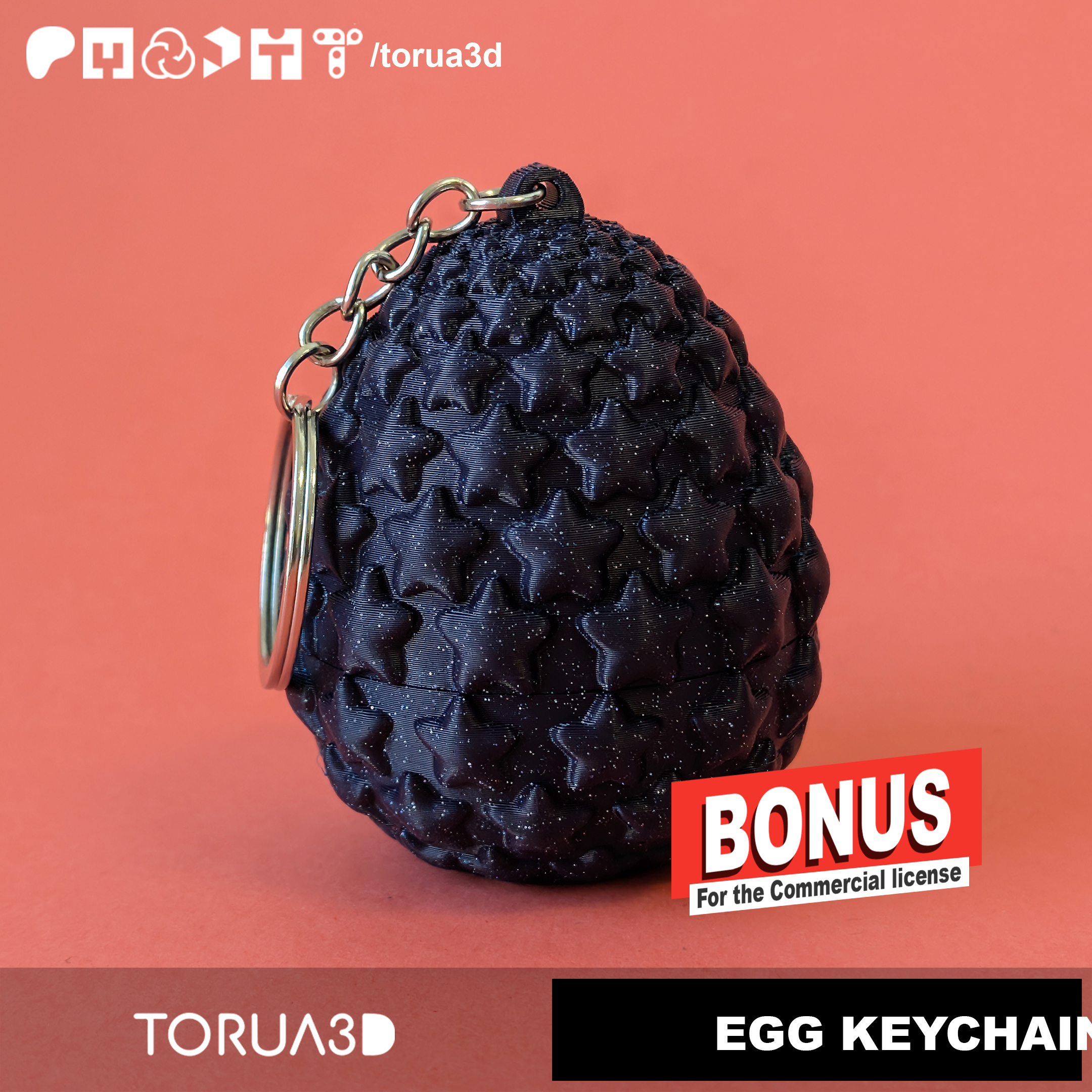 BONUS!!-Dragon egg 019 - Print in place - No supports - STL