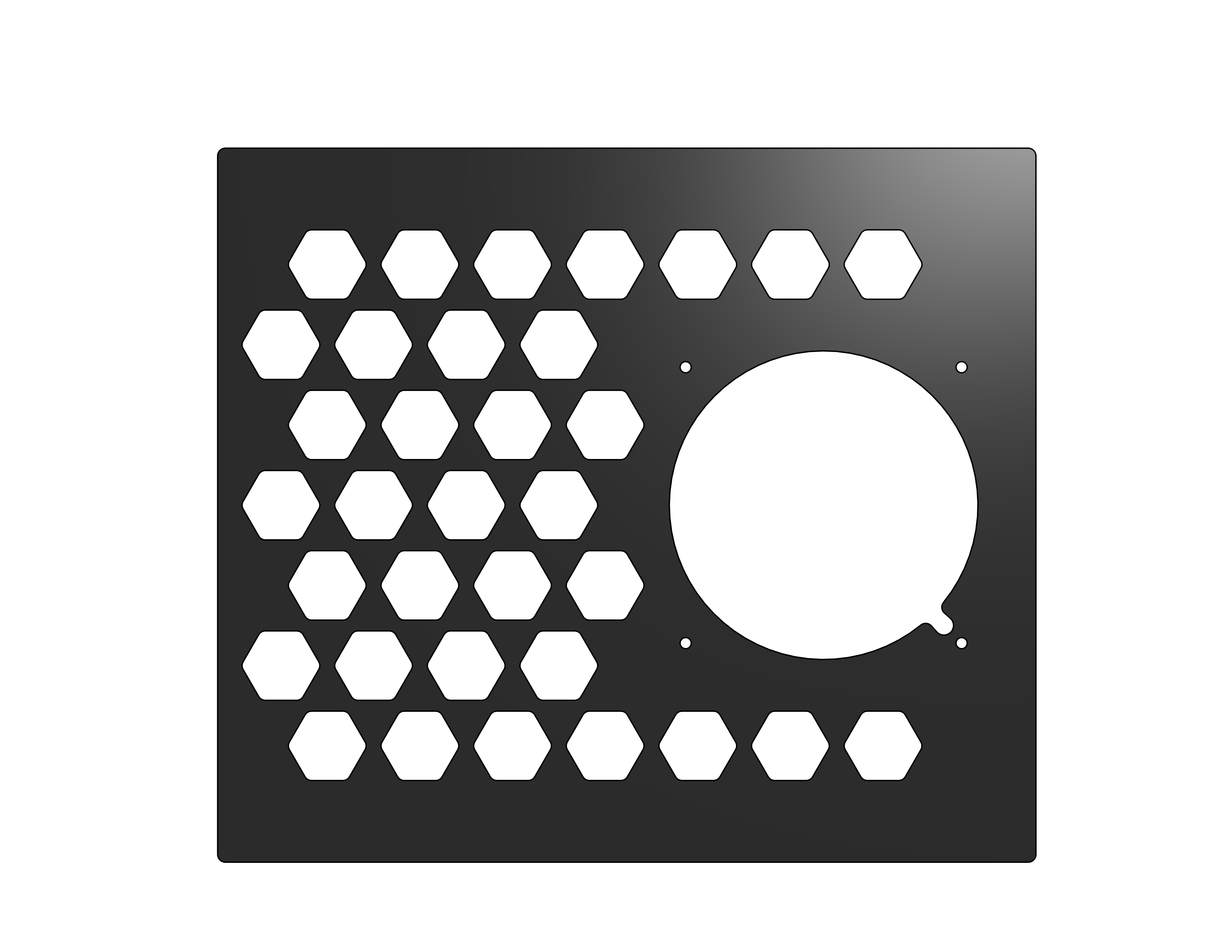 V0 Full Hex Rear Panel for 80mm Fan