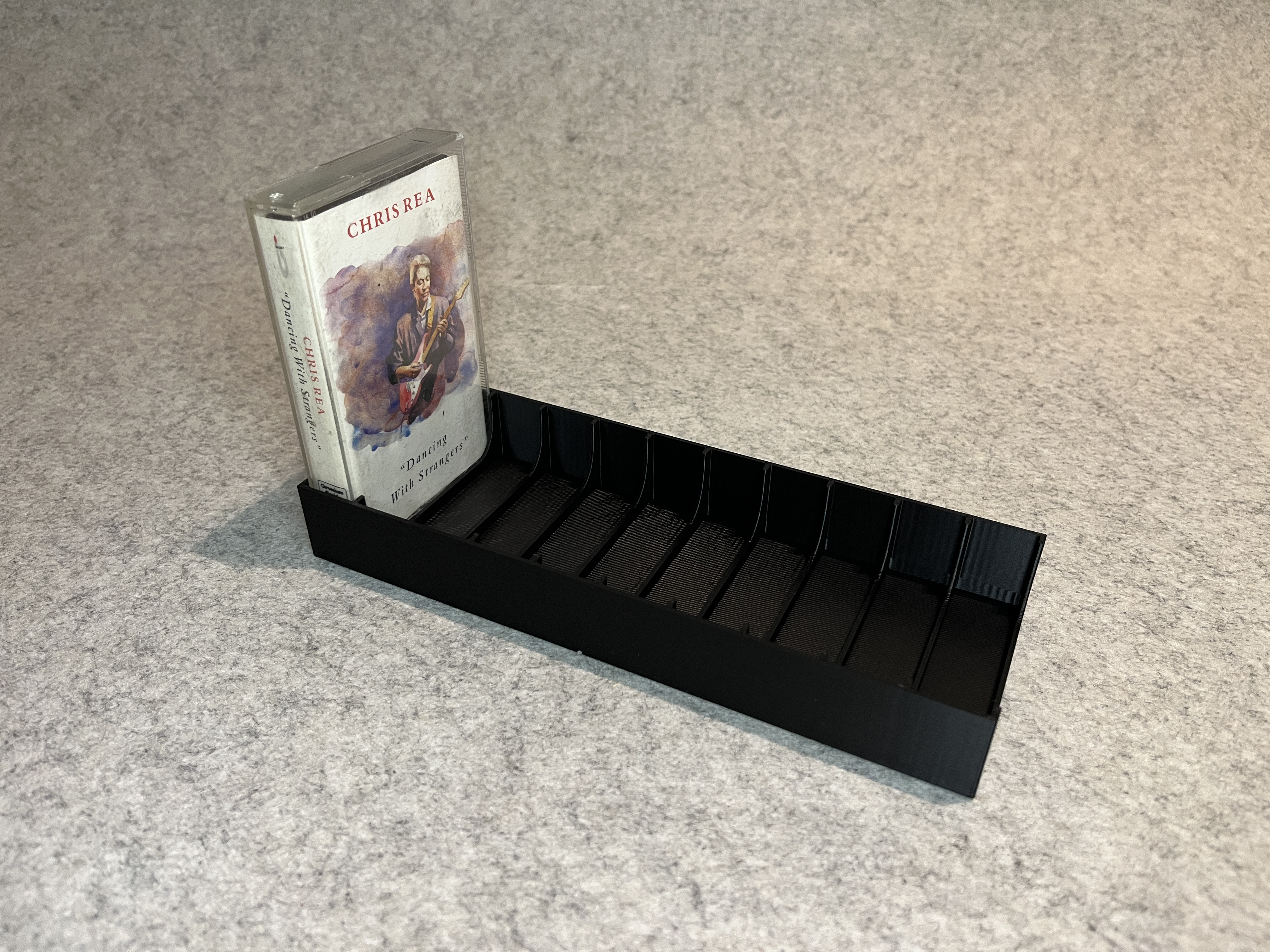 Simple stand for 10 cassette tapes
