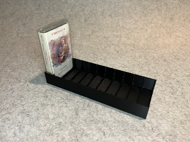 Simple stand for 10 cassette tapes