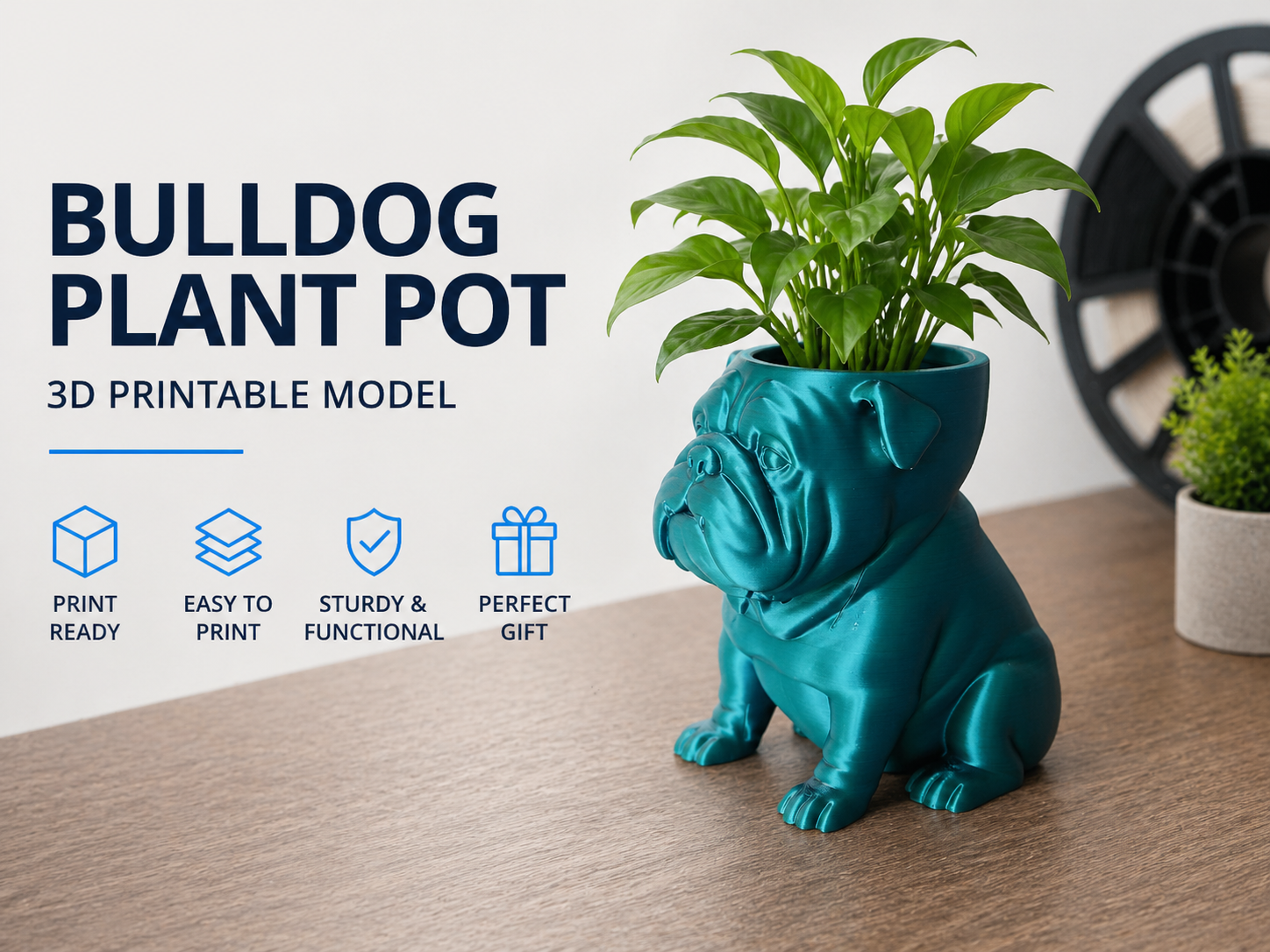 Bulldog Plant Pot-Planter