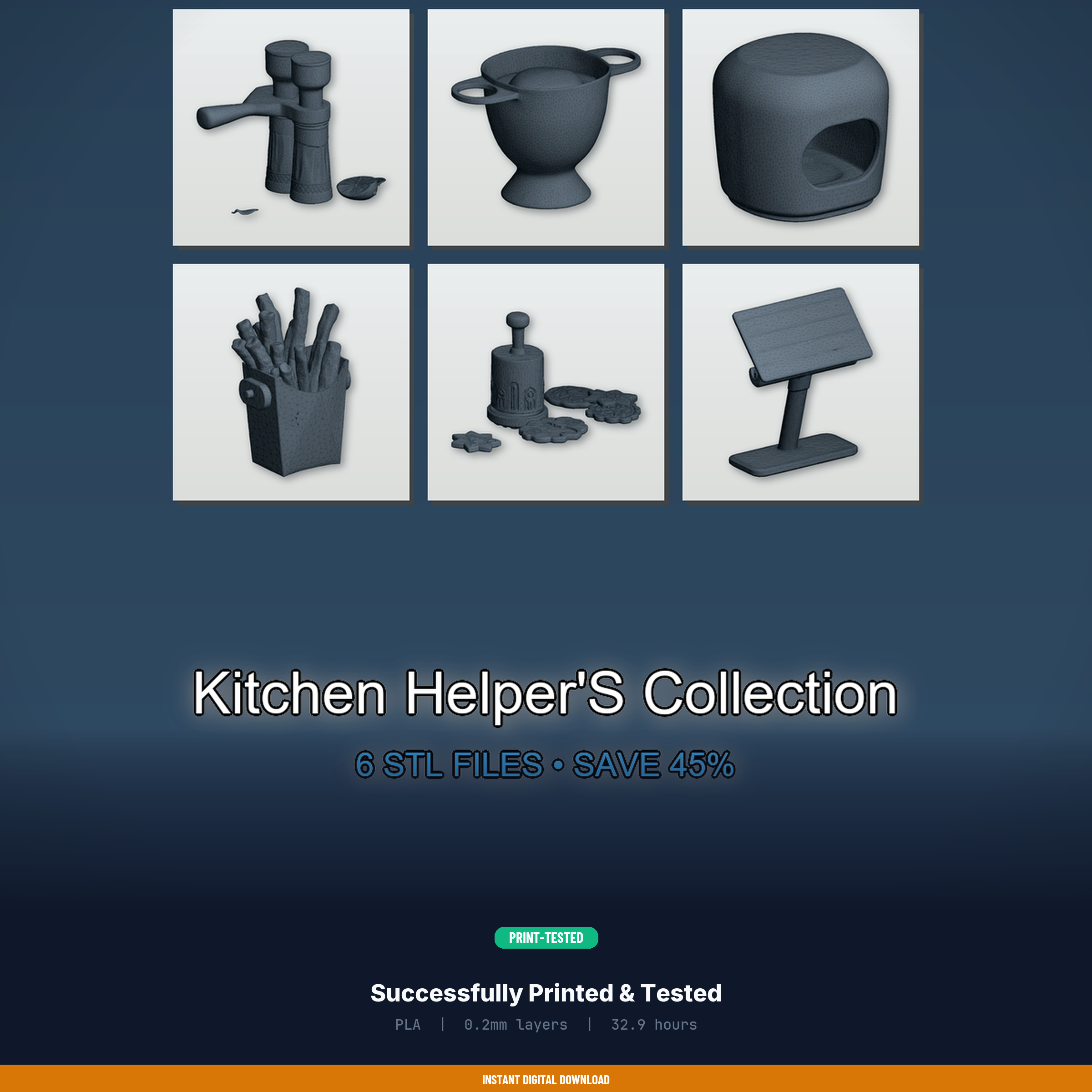 Miniatura 8 do modelo 3D Kitchen Helper's Collection - 6-Model STL Bundle