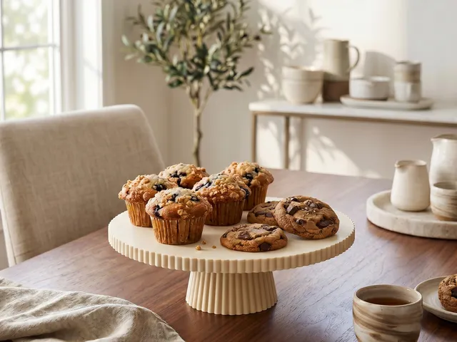 Ribbed cake stand, cookie platter