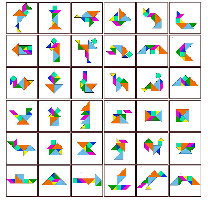 Puzzles Tangram - +/- Matemática online +/