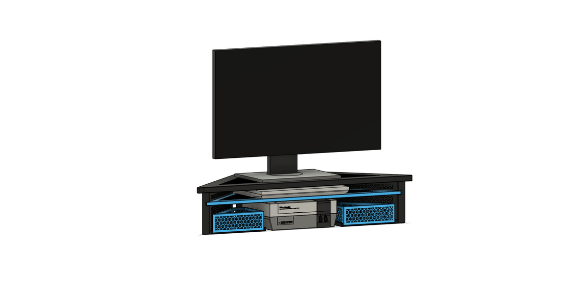 Monitor Stand / Riser for Corner Desk by sdgsean | Download free STL