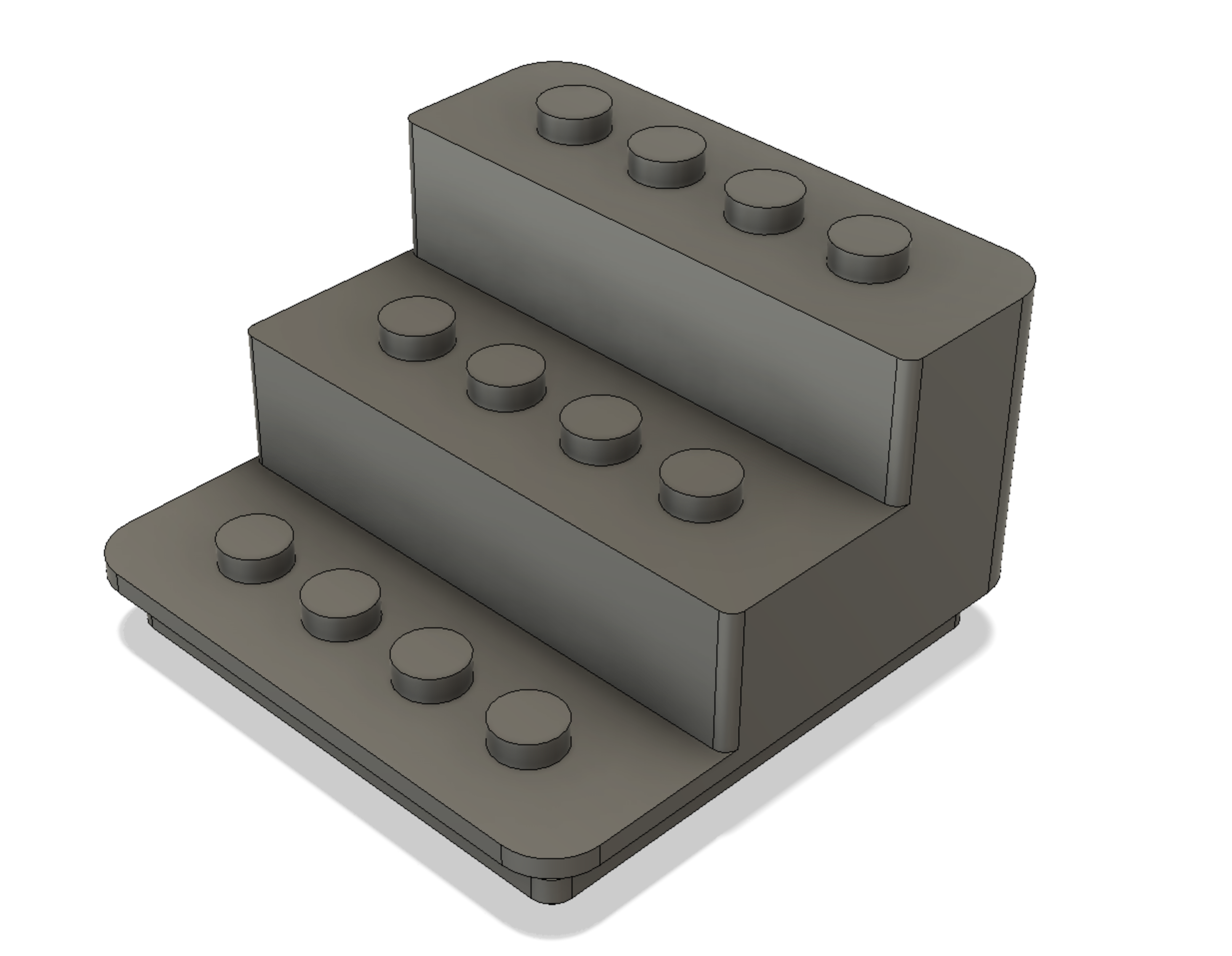 Gridfinity Minifig 3 tier Display base 1x4