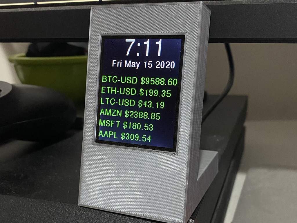 2.2" TFT Desktop Stand Crypto / Stocks Ticker