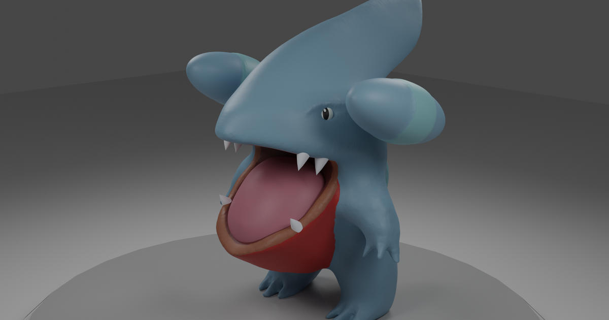 Gible Pokemon by Books | Download free STL model | Printables.com