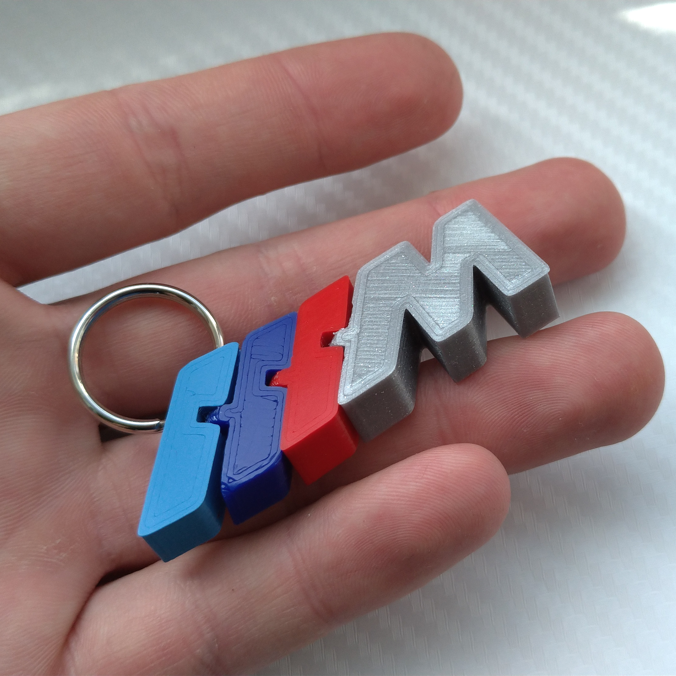BMW M-series keychain closed links 3D model thumbnail