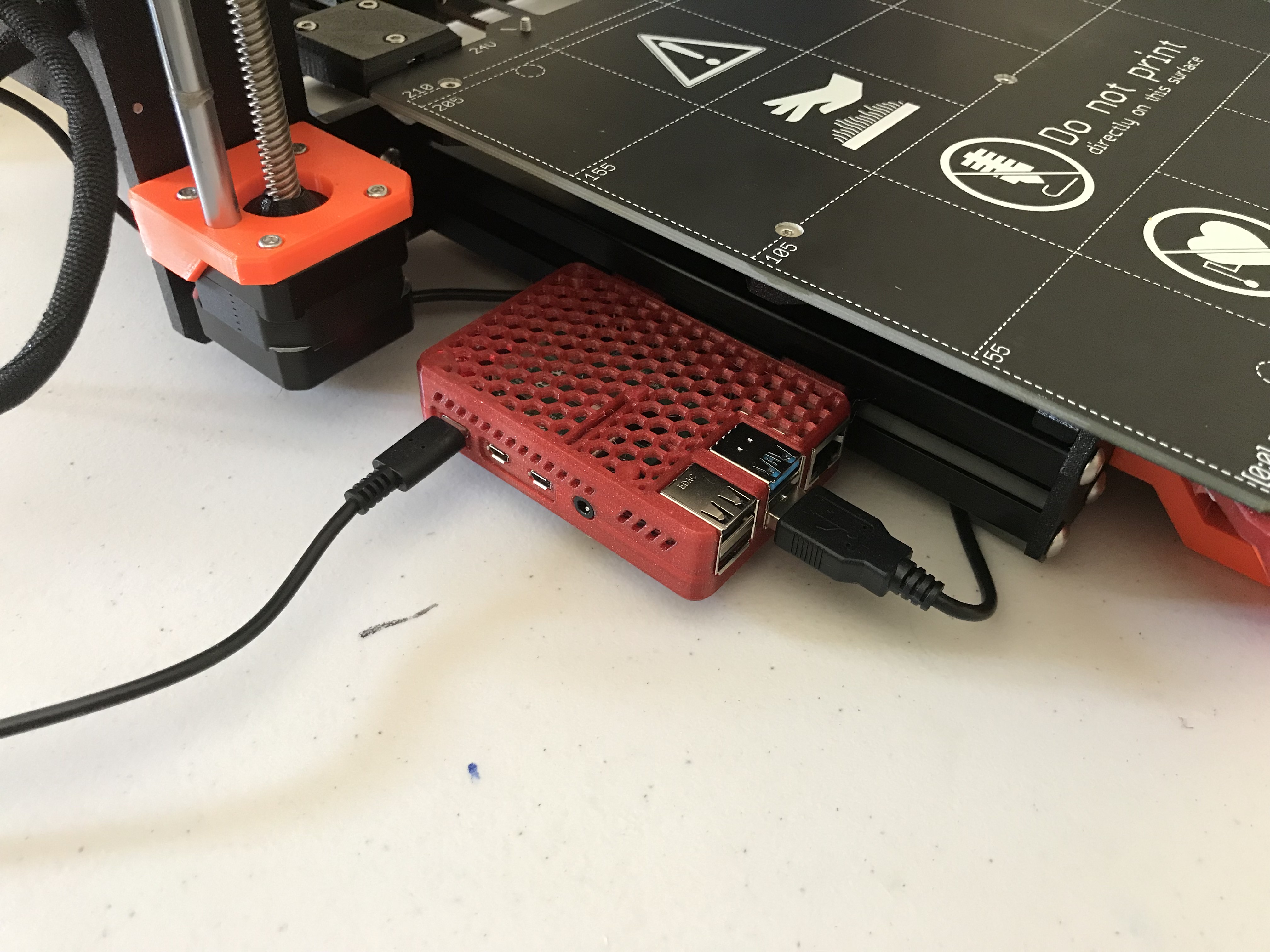 Prusa i3 MK3s Raspberry Pi4B case profile mount for octopi