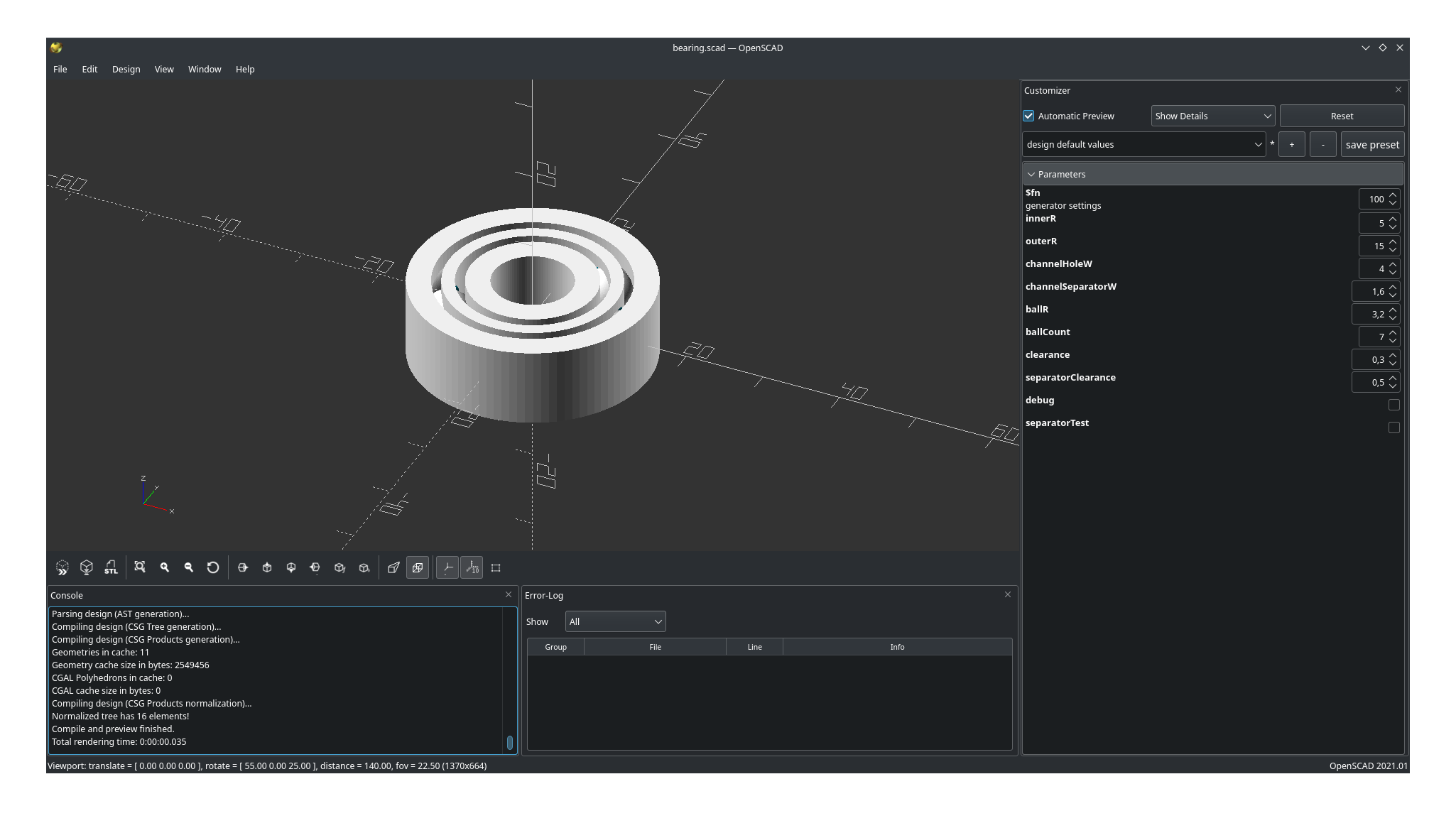 Parametric fully assembled ball bearing V2 by Architector1324 ...