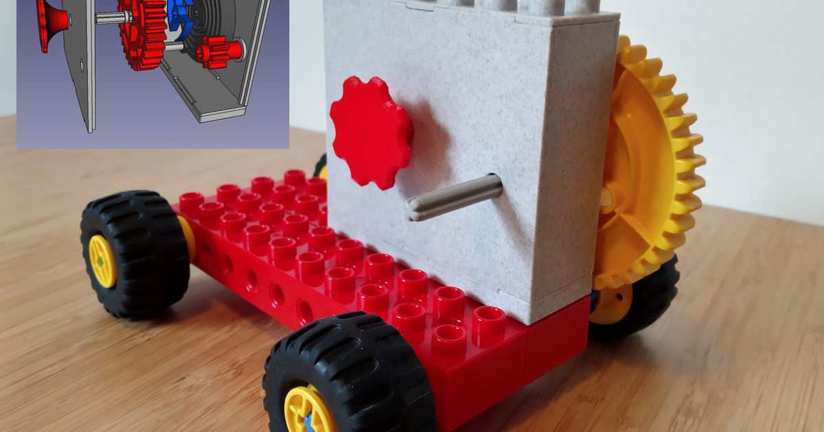 Duplo windup motor by gertvv Download free STL model