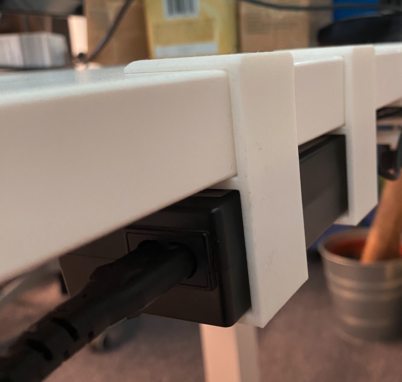 Monitor Power Supply Holder - Standing Desk Cable Management