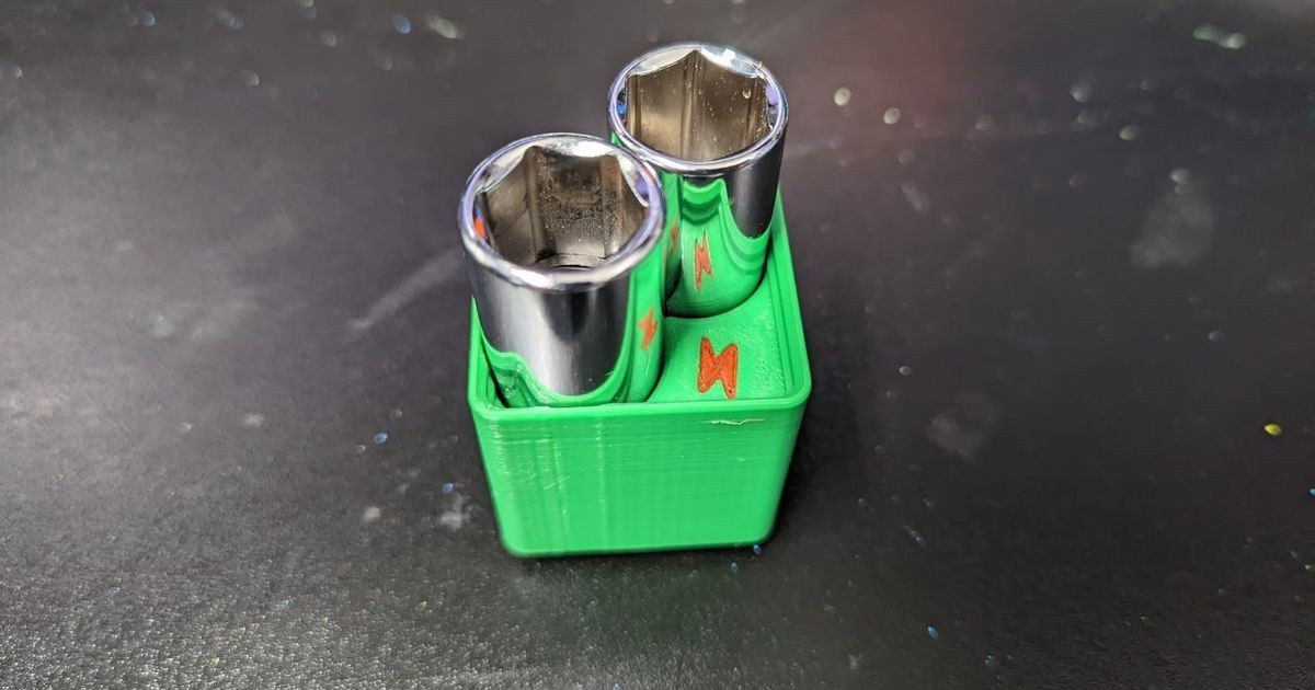 Gridfinity Double Spark Plug Socket Holder by aonomus Download free