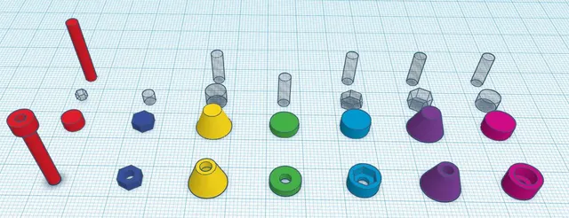 M3 Screw feet, holders, and washers