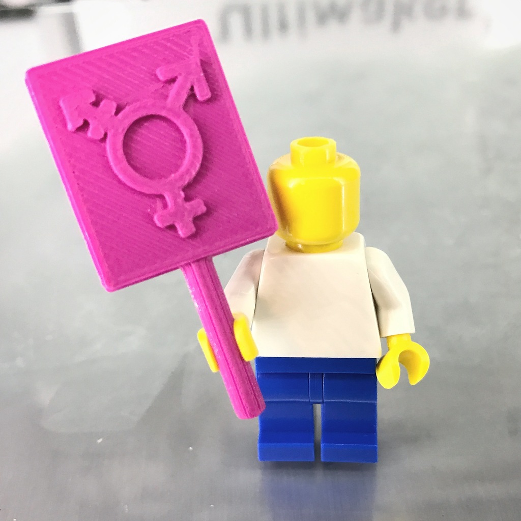 Minifig Transgender Sign