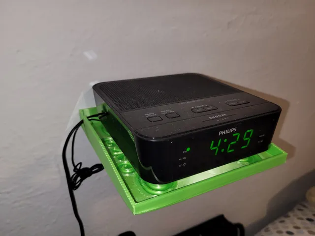 Shelf for clock radio