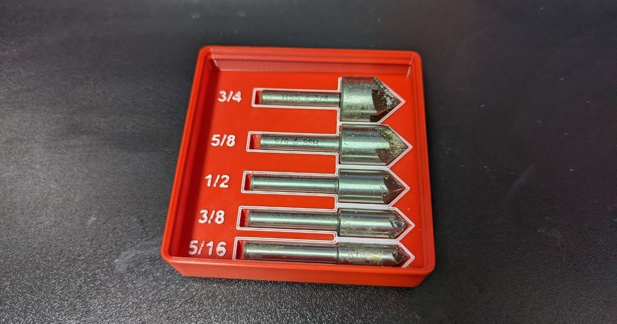 Gridfinity 2x2 Low Profile Countersink Bit Holder by aonomus Download