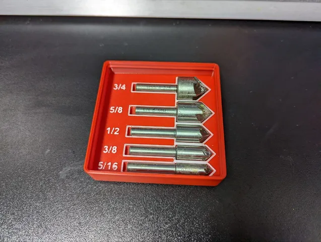 Gridfinity 2x2 Low Profile Countersink Bit Holder