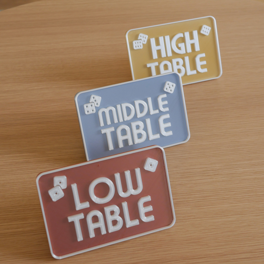 Bunco Table Signs by 3DPrintDad Download free STL model